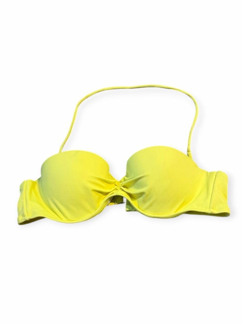 VICTORIA’S SECRET Twist Push-Up Bandeau Bikini Top Bright Yellow Medium